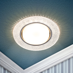 Светильник встраиваемый cо светодиодной подсветкой ЭРА DK LD53 WH под лампу GX53 белый