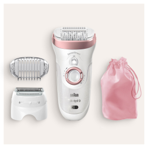 Эпилятор Braun S9 SES 9-730 2в1 с 2 насадками белый/розовый тип 5378
