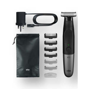 Триммер электрический Braun XT5200 6 насадок, чехол, черный/серебристый, для лица и тела