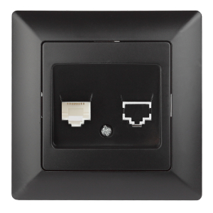 Розетка Intro Solo 4-302-05 телефонная RJ11 СУ антрацит