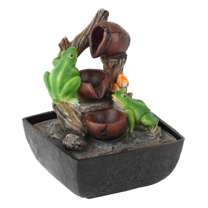 GAFN01-001 GREEN APPLE настольный фонтан с подсветкой Лягушки (8/96)