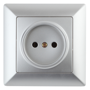 Розетка Intro Solo 4-201-03 2P 16А-250В СУ алюминий