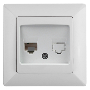 Розетка Intro Solo 4-302-01 телефонная RJ11 СУ белый