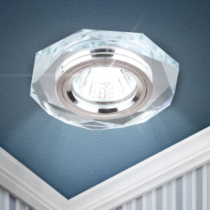 Светильник встраиваемый декоративный ЭРА DK5 СH/SL под лампу MR16 GU5.3 зеркальный/хром