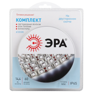 Комплект светодиодной ленты ЭРА 5050kit-14,4-60-12-IP65-6500-5m 
