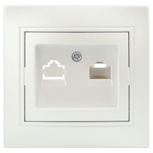 Розетка Intro Plano 1-303-06 информационная RJ45 IP20 СУ перламутр