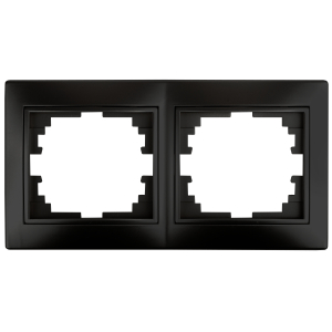 Рамка для розеток и выключателей Intro Plano 1-502-05 на 2 поста горизонтальная, СУ, антрацит