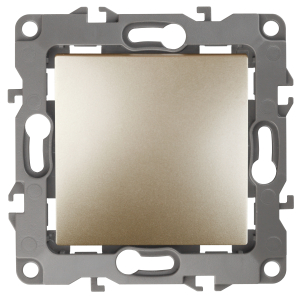 12-1001-04 ЭРА Выключатель, 10АХ-250В, IP20, без м.лапок, Эра12, шампань (10/100/2500)