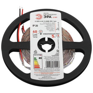Светодиодная лента ЭРА LS2835 6-60-12-6500K-IP20-1 year-5m холодный белый свет