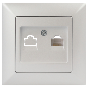 Розетка Intro Solo 4-303-06 информационная RJ45 IP20 СУ перламутр