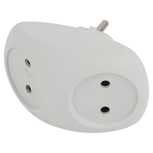 Разветвитель электрический ЭРА SPx-2-W на 2 розетки без заземления 10А белый