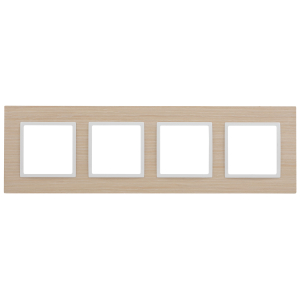 14-5304-01 ЭРА Рамка на 4 поста, дерево, Эра Elegance, белён.дуб-бел (5/25/1050)