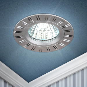 Светильник встраиваемый алюминиевый ЭРА KL33 AL/SL/1 под лампу MR16 GU5.3 серебро