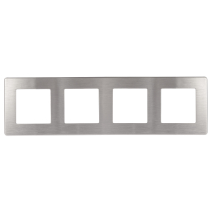 Рамка для розеток и выключателей ЭРА Серия 12 12-5104-03 на 4 поста, Сатин, алюминий