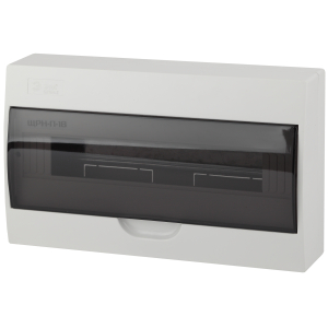 Корпус пластиковый навесной ЭРА SIMPLE ЩРН-П-18 IP41 без шин прозрачная крышка белый