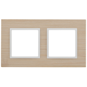 14-5302-01 ЭРА Рамка на 2 поста, дерево, Эра Elegance, белён.дуб-бел (5/50/1200)
