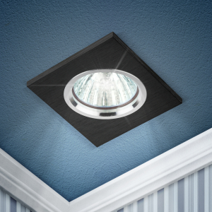 Светильник встраиваемый алюминиевый ЭРА KL57 SL/BK под лампу MR16 GU5.3 серебро/черный