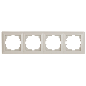 Рамка для розеток и выключателей Intro Solo 4-504-02 на 4 поста, СУ, Solo, слоновая кость