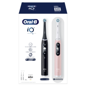 Набор электрических зубных щеток ORAL-B iO Series 6 Duo/iOM6d.2J6 BK/LR 2 шт черная, розовая