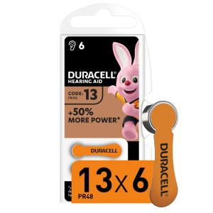 Батарейки Duracell ZA13-6BL (60/600/54000)