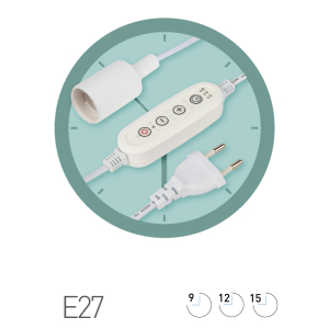 Светильник для растений ЭРА FITO-Time Holder E27 1,5 м с проводом и таймером для фитоламп с цоколем Е27