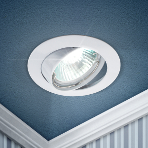 KL1A WH Светильник ЭРА литой простой пов. MR16,12V/220V, 50W белый (100/2100)