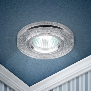 Светильник встраиваемый декоративный ЭРА DK7 CH/SHSL под лампу MR16 GU5.3 серебряный блеск/хром