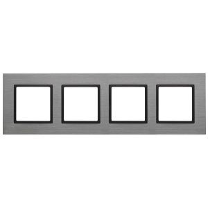 14-5204-42 ЭРА Рамка на 4 поста, металл, Эра Elegance, титан+антр (5/25/900)
