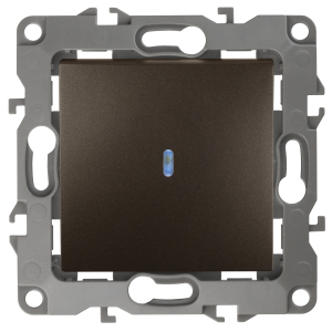 12-1102-13 ЭРА Выключатель с подсветкой, 10АХ-250В, IP20, Эра12, бронза (10/100/3200)