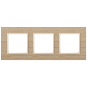 14-5303-11 ЭРА Рамка на 3 поста, дерево, Эра Elegance, клён+сл.кость (5/25/750)