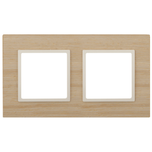 14-5302-11 ЭРА Рамка на 2 поста, дерево, Эра Elegance, клён+сл.кость (5/50/1200)