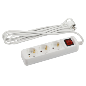 Удлинитель электрический ЭРА U-3es-3m-3x1,5 с заземлением с выключателем 3 розетки 3м ПВС 3x1,5мм2 16А