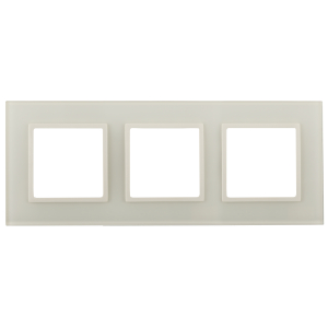 Рамка для розеток и выключателей ЭРА Elegance 14-5103-02 на 3 поста, стекло, слоновая кость+сл. кость, белое основание