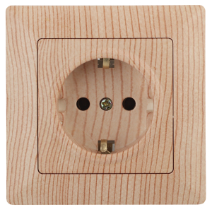Розетка Intro Solo 4-206-11 2P+E Schuko со шторками 16А-250В СУ сосна