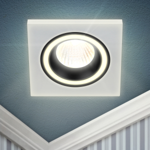 Светильник встраиваемый декоративный ЭРА DK91 WH/BK под лампу MR16 GU5.3 белый/черный