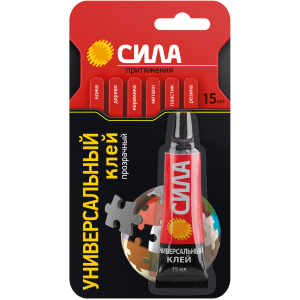 Клей СИЛА  SUBL1-15 универсальный прозрачный 15 мл на блистере