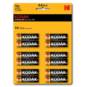 Батарейки Kodak LR6-12BL perforated (6x2BL) XTRALIFE Alkaline [KAA-2x6 perf] (144/576/18432)