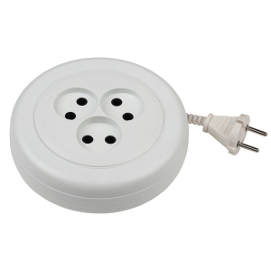 Удлинитель электрический ЭРА  UR(6)-3-5m рулетка без заземления 3 розетки 5м ШВВП 2x0,75мм2 6А