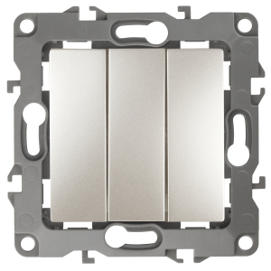 12-1107-15 ЭРА Выключатель тройной, 10АХ-250В, IP20, Эра12, перламутр (10/100/2500)