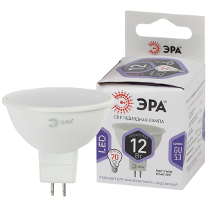 Лампа светодиодная ЭРА STD LED MR16-12W-860-GU5.3 12Вт софит холодный дневной свет GU5.3