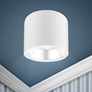 Светильник накладной ЭРА OL8 GX53 WH/SL под лампу GX53 белый/серебро