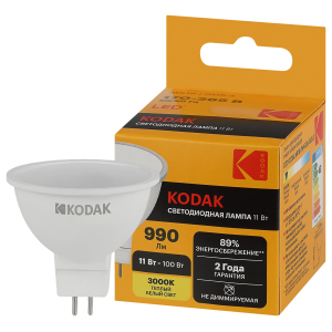 Лампа светодиодная Kodak LED MR16-11W-830-GU5.3 K 11Вт софит теплый белый свет GU5.3
