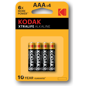 Батарейки Kodak LR03-4BL XTRALIFE Alkaline [K3A-4] (40/200/32000)