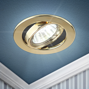 Светильник встраиваемый штампованный ЭРА ST2A GD под лампу MR16 GU5.3 поворотный золото