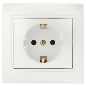 Розетка Intro Plano 1-202-06 с заземлением 2P+E Schuko 16А-250В IP20 СУ перламутр