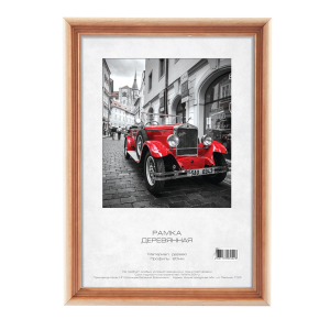 Фоторамка Image Art С20 25х38 деревянная из сосны, цвет натуральный с частичным затемнением, вставка-прозрачный пластик