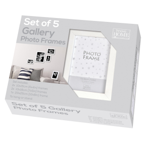 Innova PI09963 Ф/рамка 5 фото, 2x 10*15cm, 2x 13*18cm, 1 *20x25cm  Bianca Gallery set  , белая, МДФ 