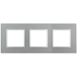 14-5103-03 ЭРА Рамка на 3 поста, стекло, Эра Elegance, алюминий+алюм (5/25/900)