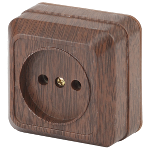 Розетка Intro Quadro 2-201-10 без заземления 2P 16А-250В IP20 ОУ венге