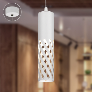 Светильник подвесной (подвес) ЭРА PL28 WH MR16 GU10 потолочный цилиндр белый